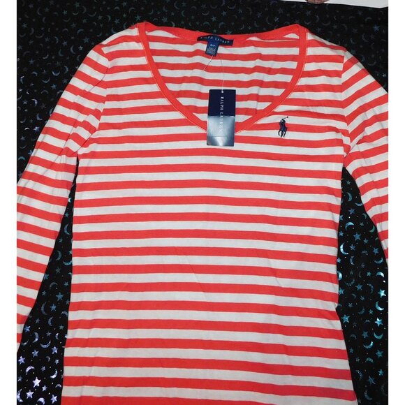 Ralph Lauren Red And White Striped Long Sleeve Shirt - Picture 4 of 6